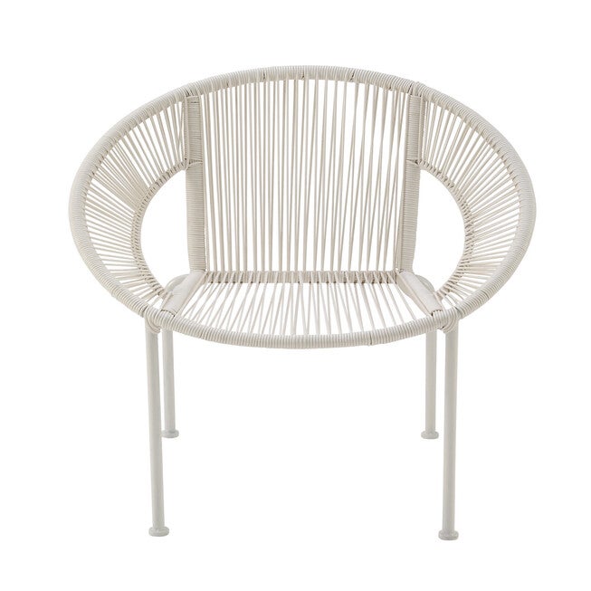 White Metal Contemporary Outdoor Chair, WHITE, hi-res image number null
