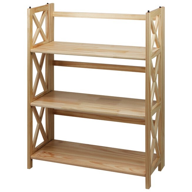 Montego 3-Shelf Folding Bookcase -Natural, NATURAL, hi-res image number 0