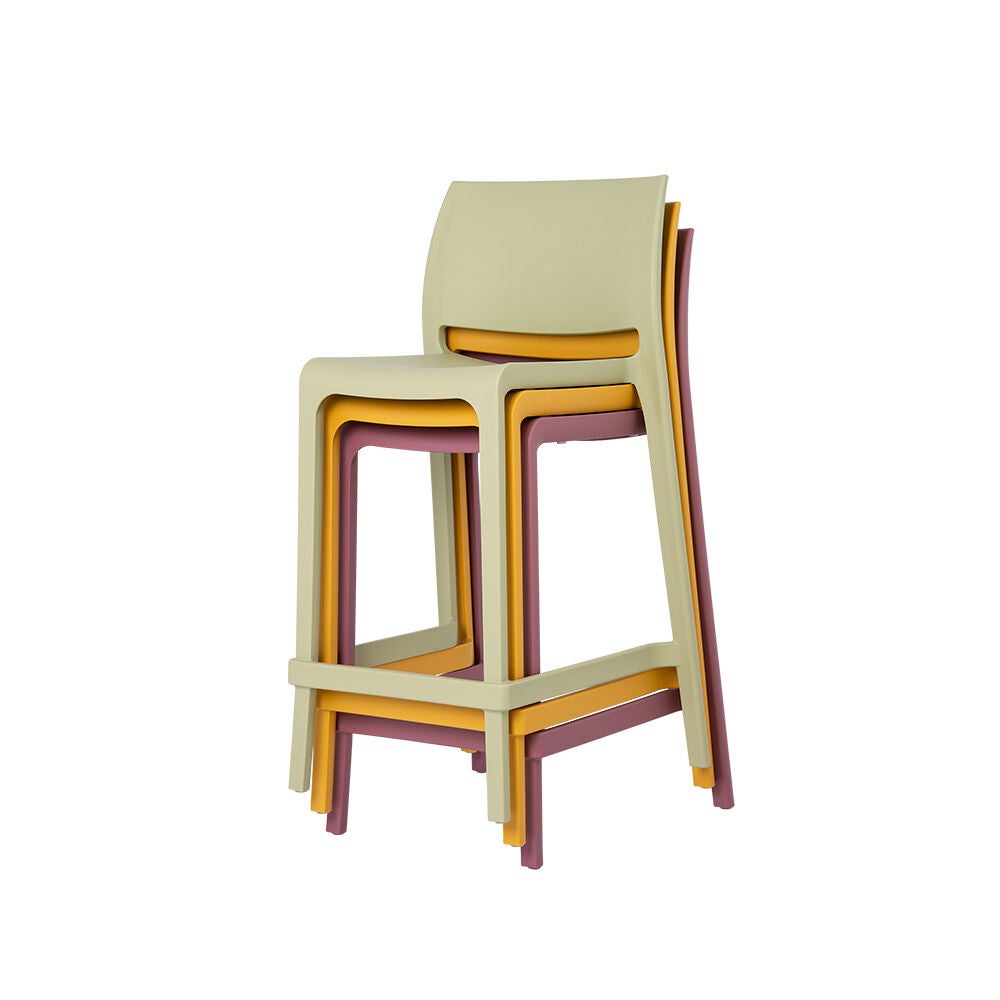 Set of 2 Sensilla Outdoor Stackable Counter Stools, TAUPE, alternate image number 6