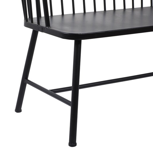 Black Metal Traditional Bench, , alternate image number null