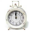 Dorothy Vintage White Metal Table Clock, WHITE, hi-res image number 0