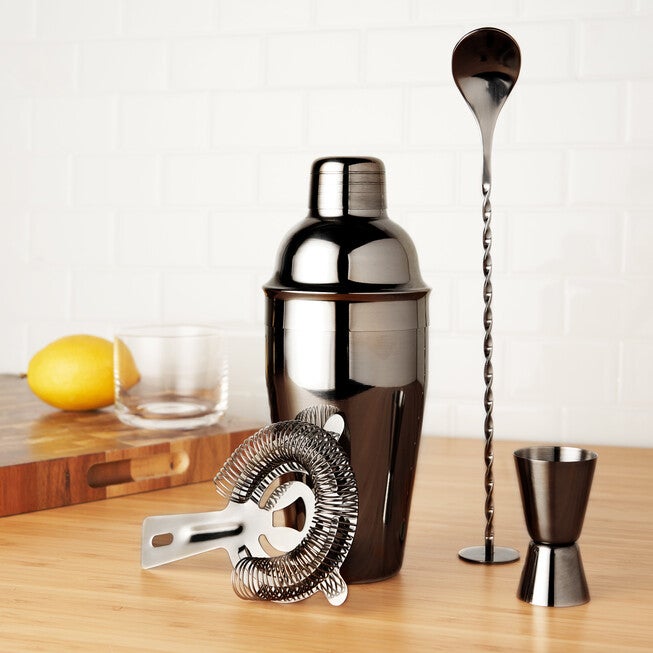 Gunmetal Black Barware Set By True, , on-hover image number null