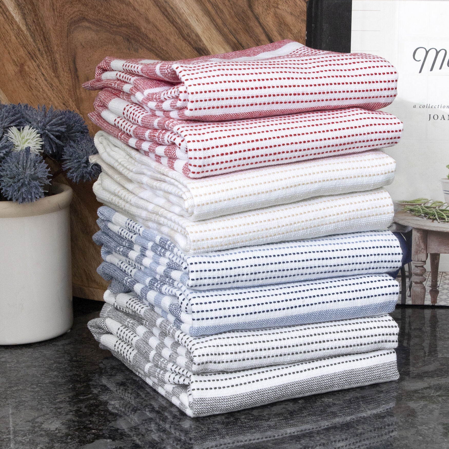 Skipping Stripe Dual Kitchen Towels, Set Of 2, , alternate image number 3