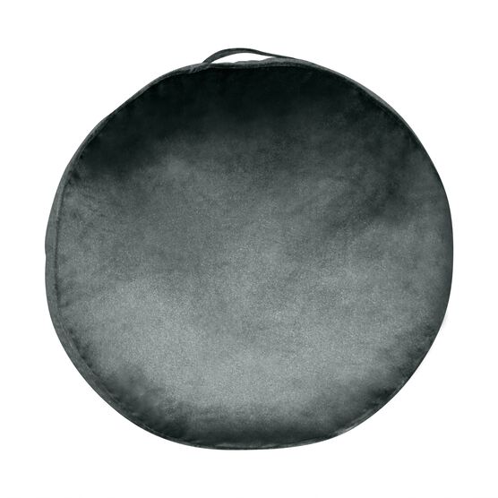 Panne Velvet Round Floor Pillow , BLACK, hi-res image number null