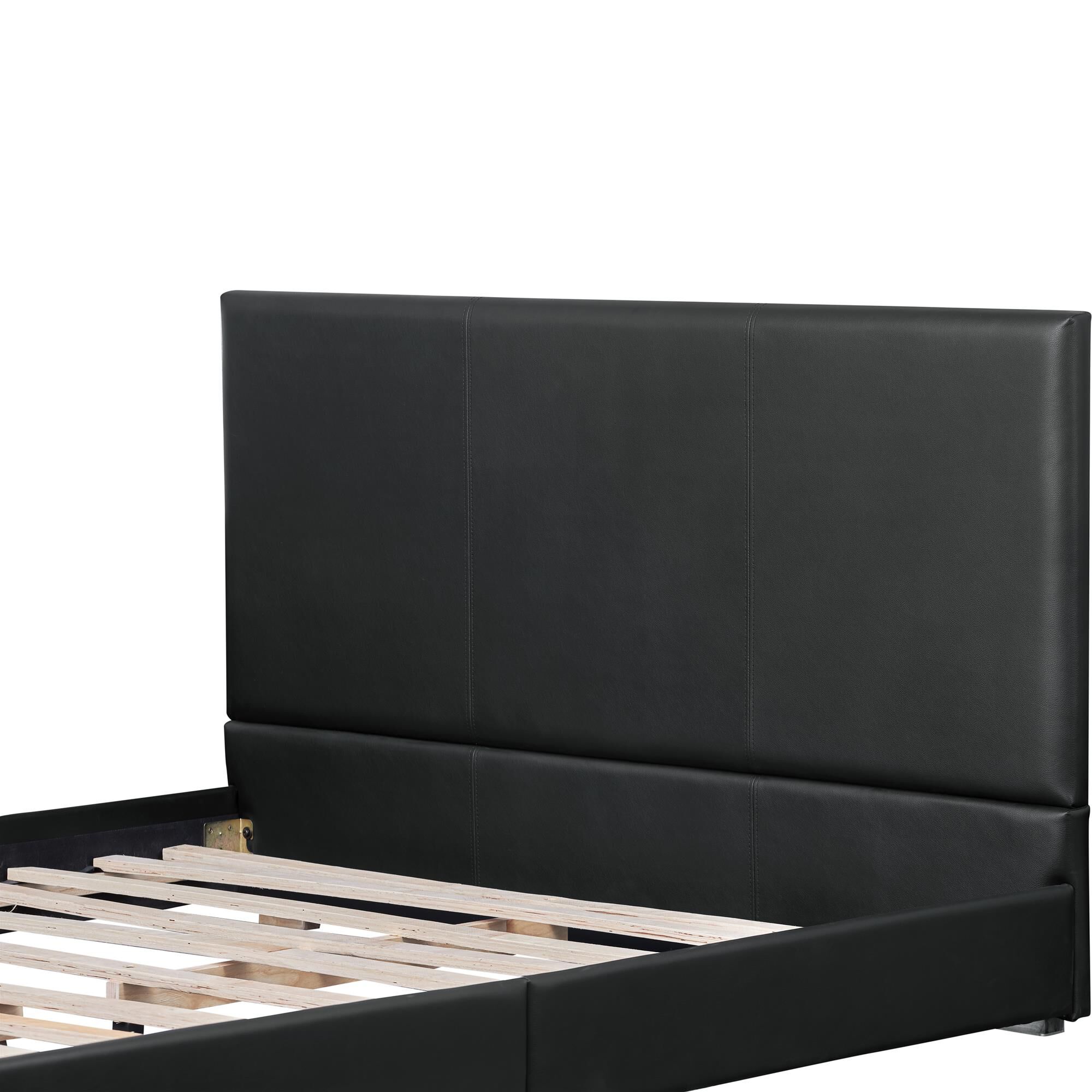 Abbey Platform Bed, Beige, Queen, BLACK, alternate image number 6