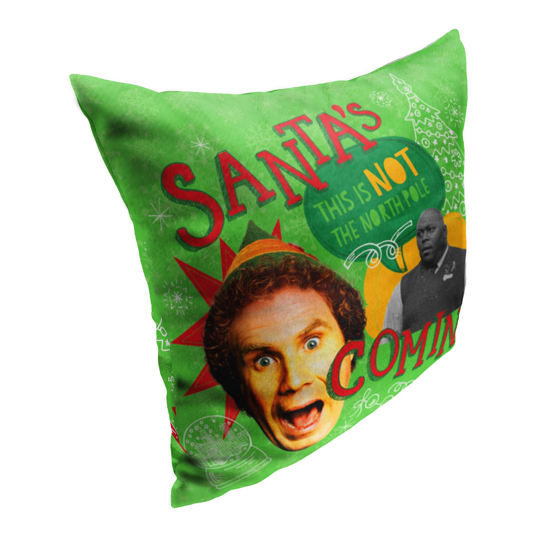Wb Elf Not The North Pole Printed Throw Pillow, , on-hover image number 1