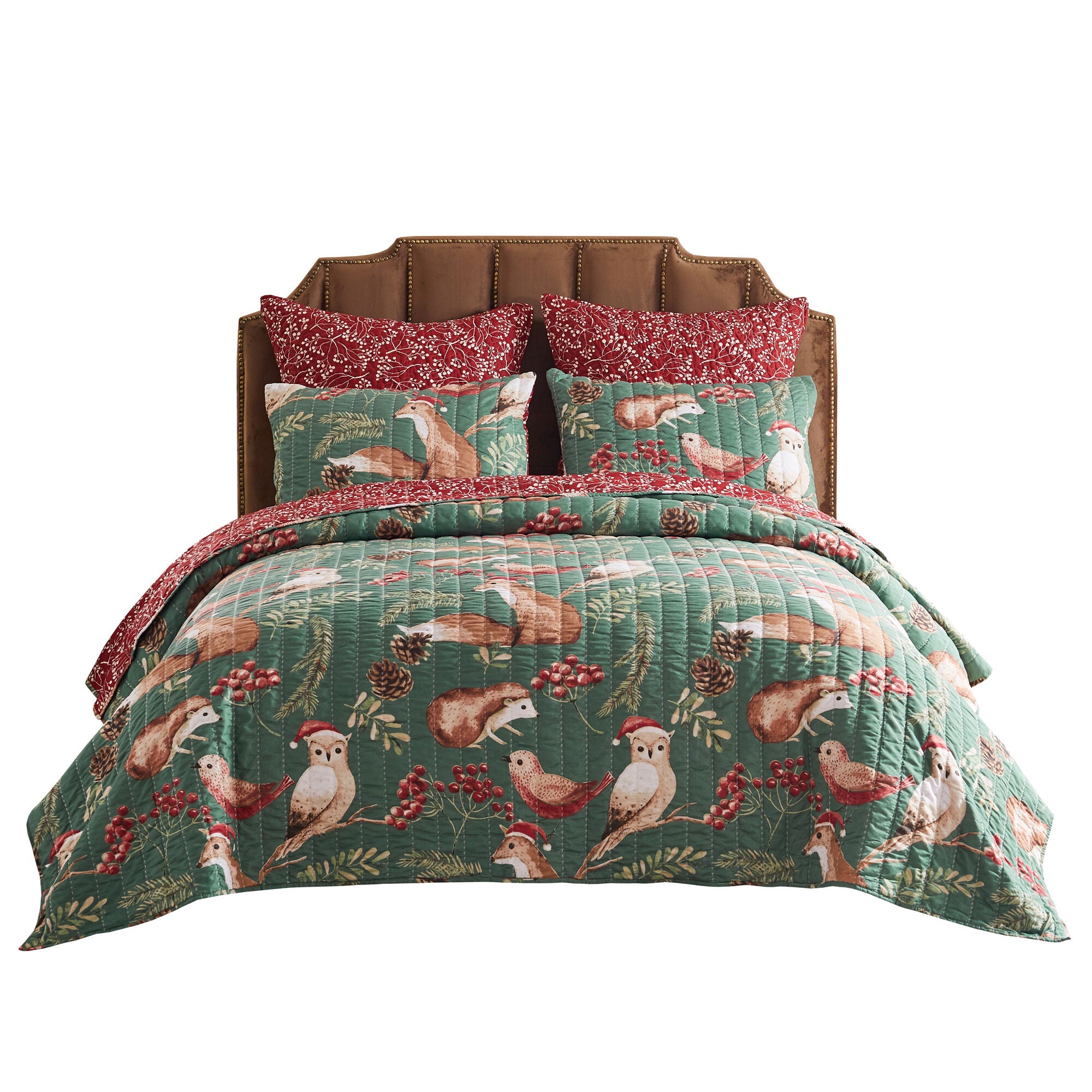 Willow Novelty Forest Friends Quilt Set, Holiday, 3-Piece , HOLIDAY, alternate image number 5