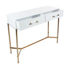 White Glam Metal Console Table, 31 x 47, , on-hover image number null