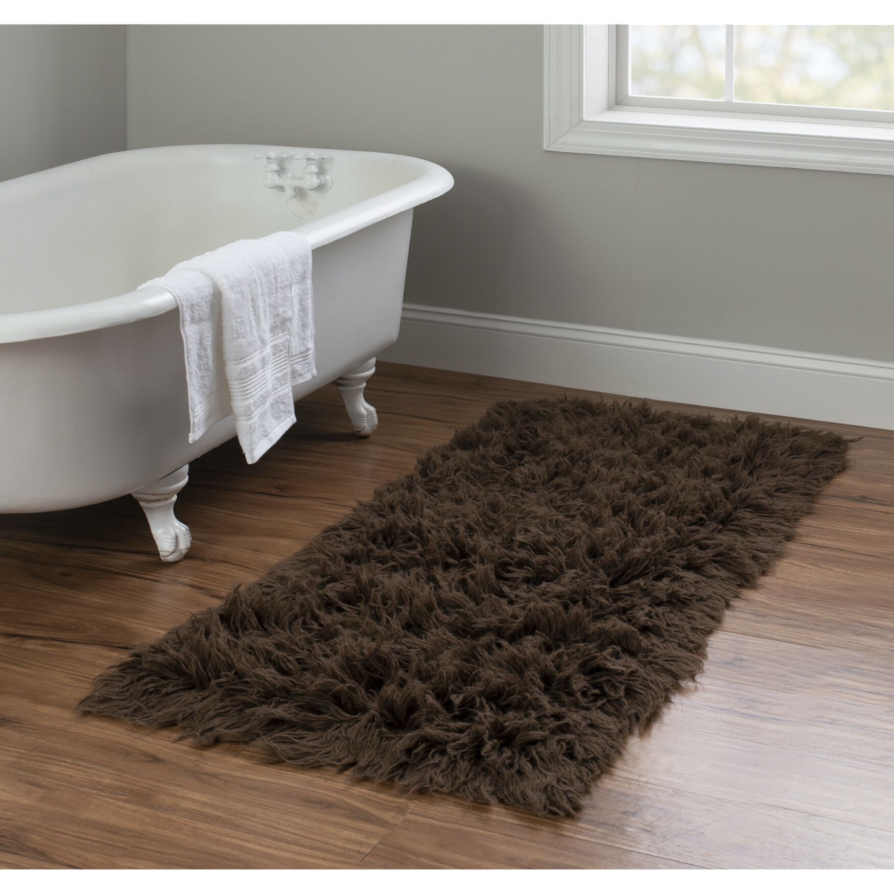 Flokati Cocoa Rug, , on-hover image number 1