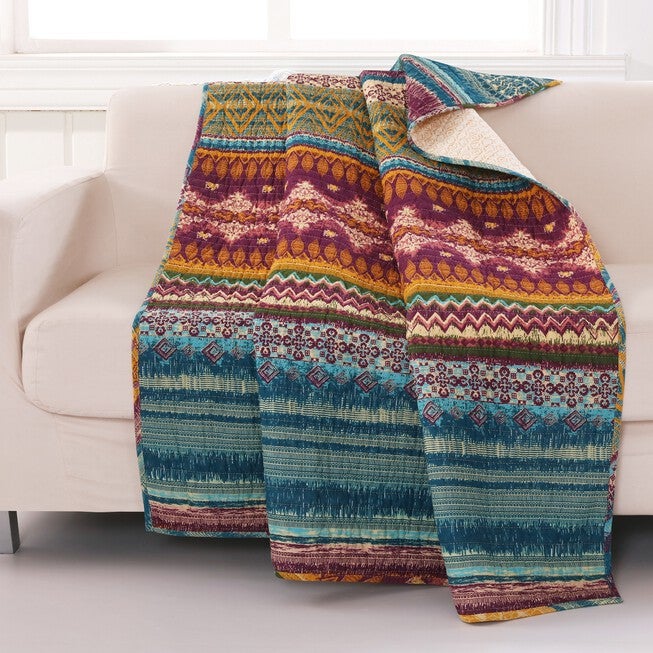 Southwest Quilted Throw Blanket, MULTI, hi-res image number 0