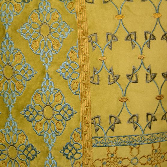 Velvet Patchwork Embroidered Decorative Pillow , , alternate image number null