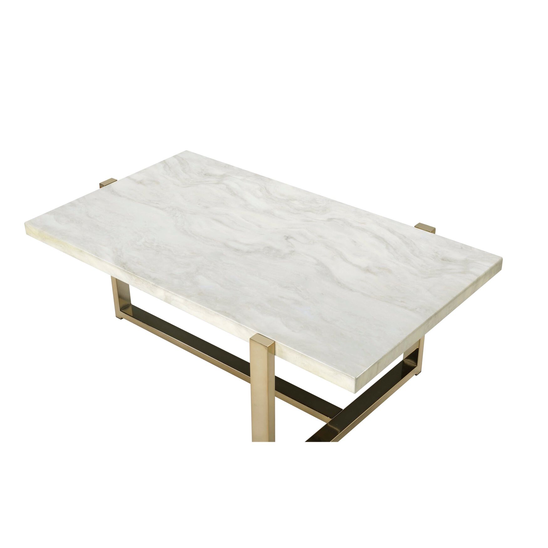 Aerial view of a white coffee table