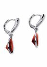 Sterling Silver Drop Earrings Pear Cut Simulated Birthstones, , on-hover image number null