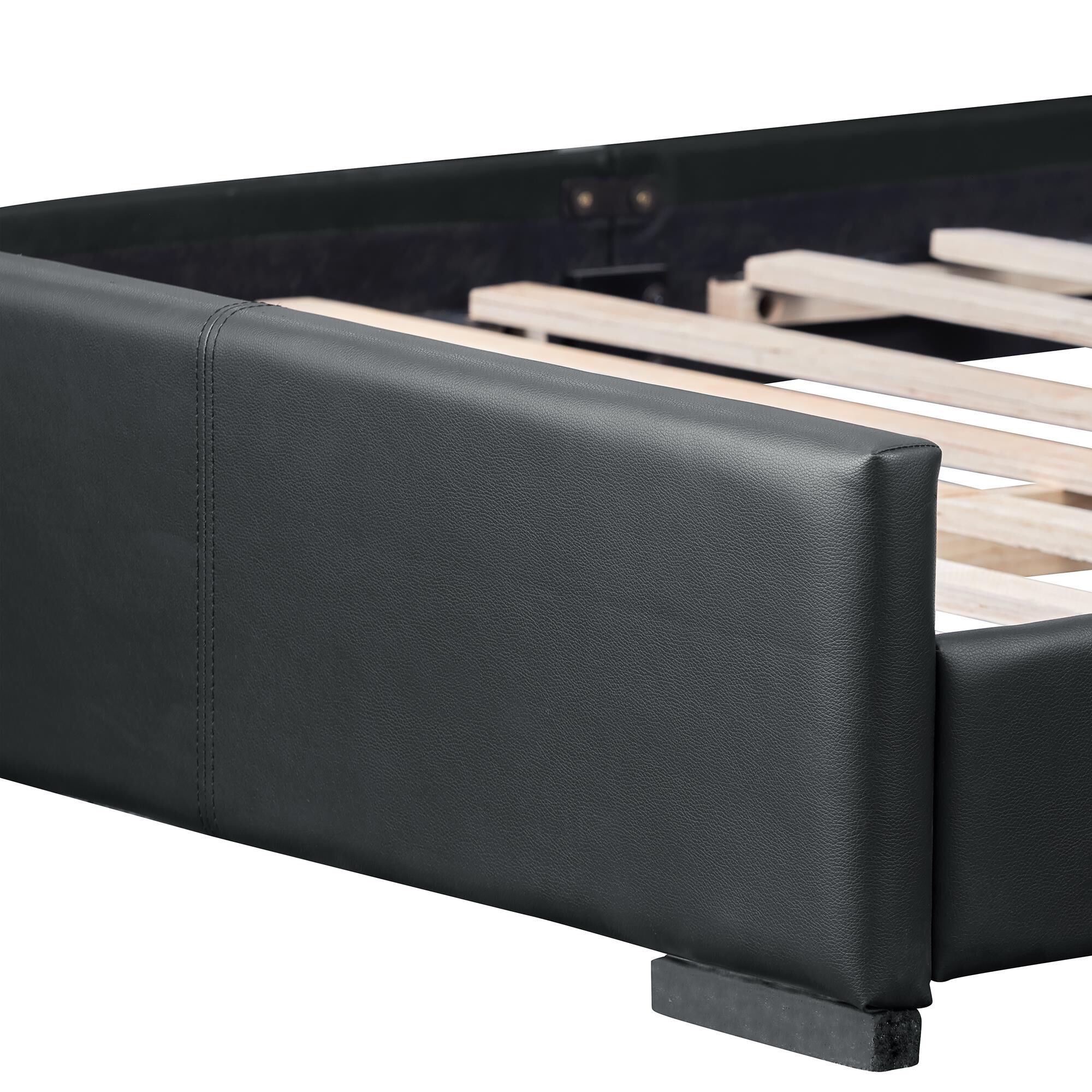 Abbey Platform Bed, Beige, Queen, BLACK, alternate image number 11