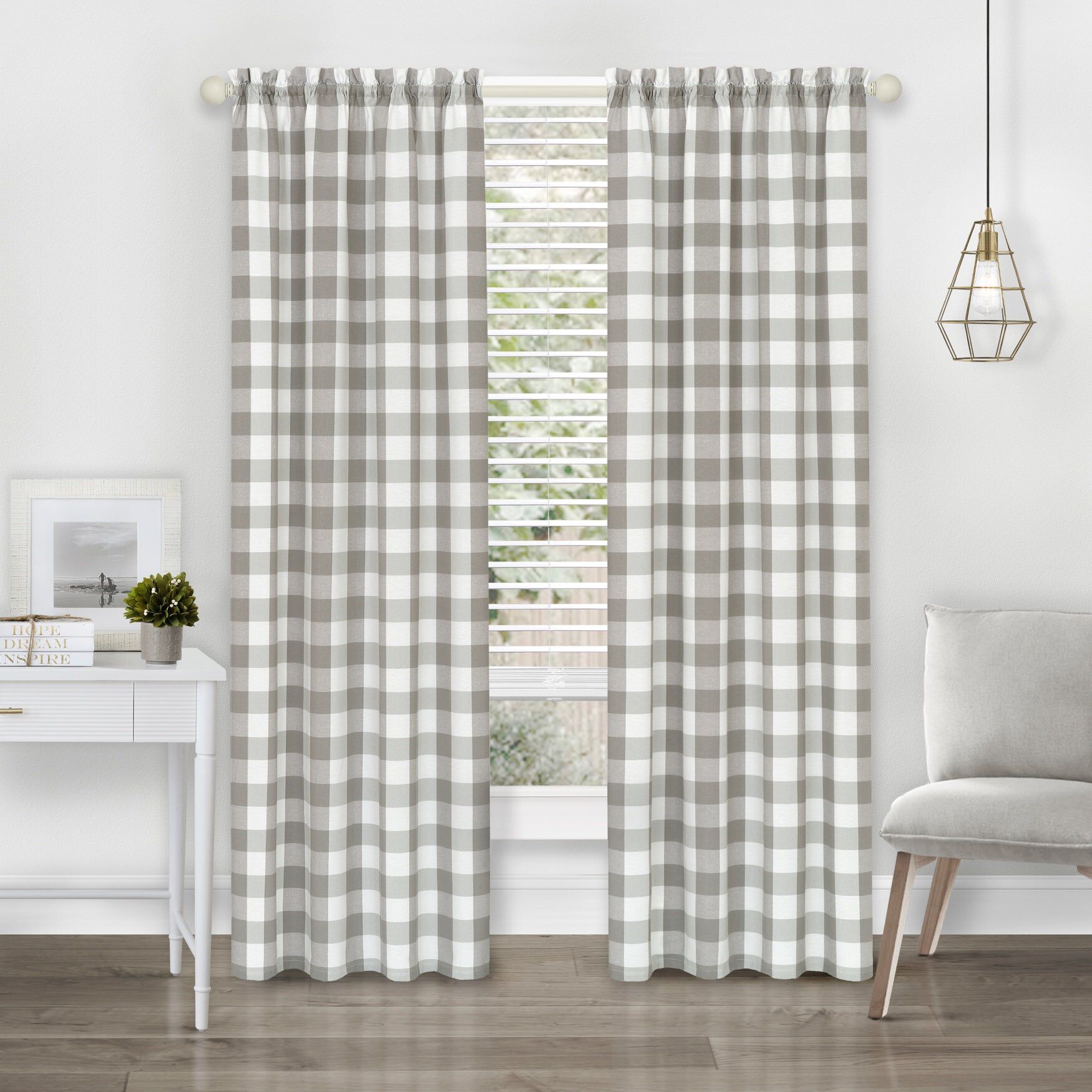 Hunter Window Rod Pocket Panel, GREY, hi-res image number 0