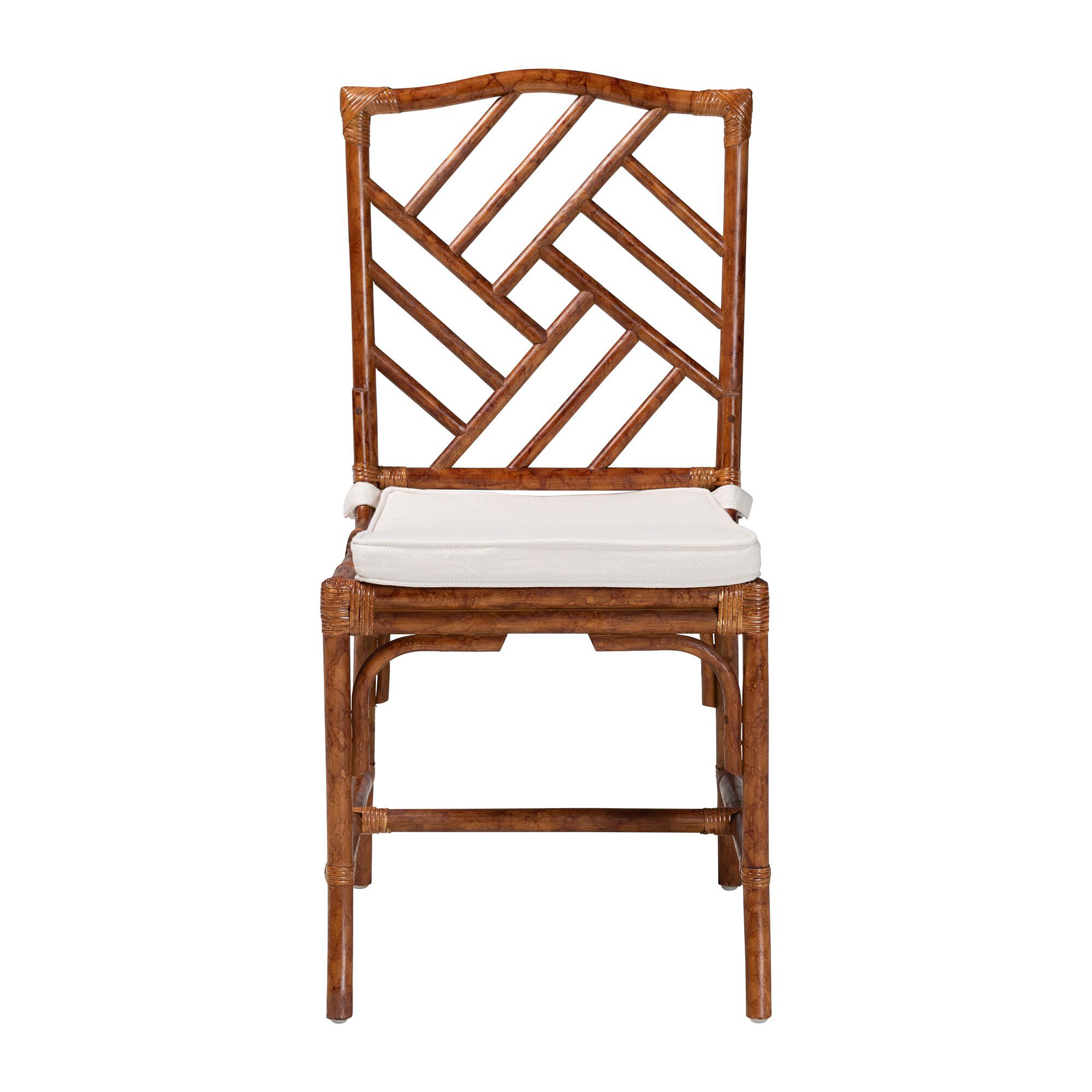 Rio Marbled Tortoise Natural Rattan Dining Chair, BROWN, alternate image number 2