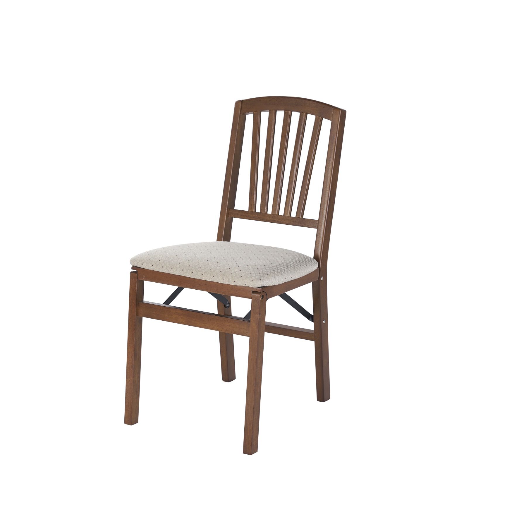 Slat Back Wood Folding Chairs, Set Of 2, FRUITWOOD, hi-res image number 0