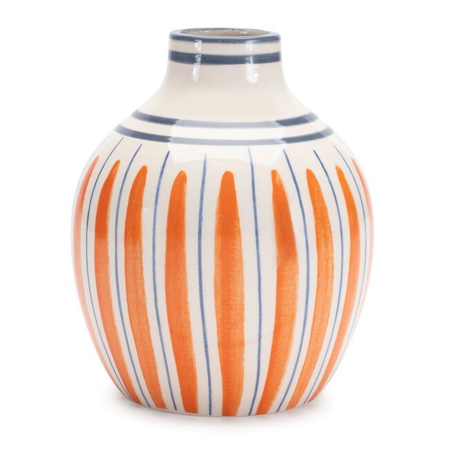 Multi-Striped Stone Vase (Set of 2), ORANGE/BLUE, alternate image number null