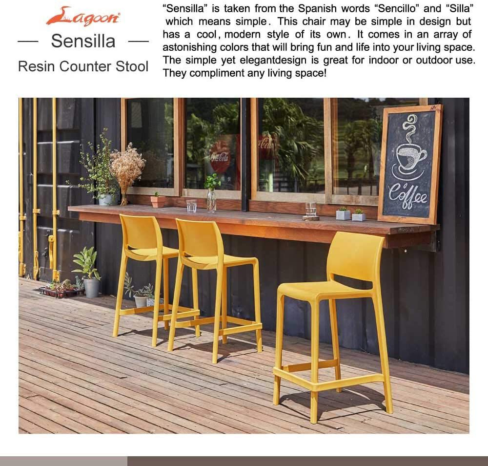 Outdoor counter stool set on a patio counter area