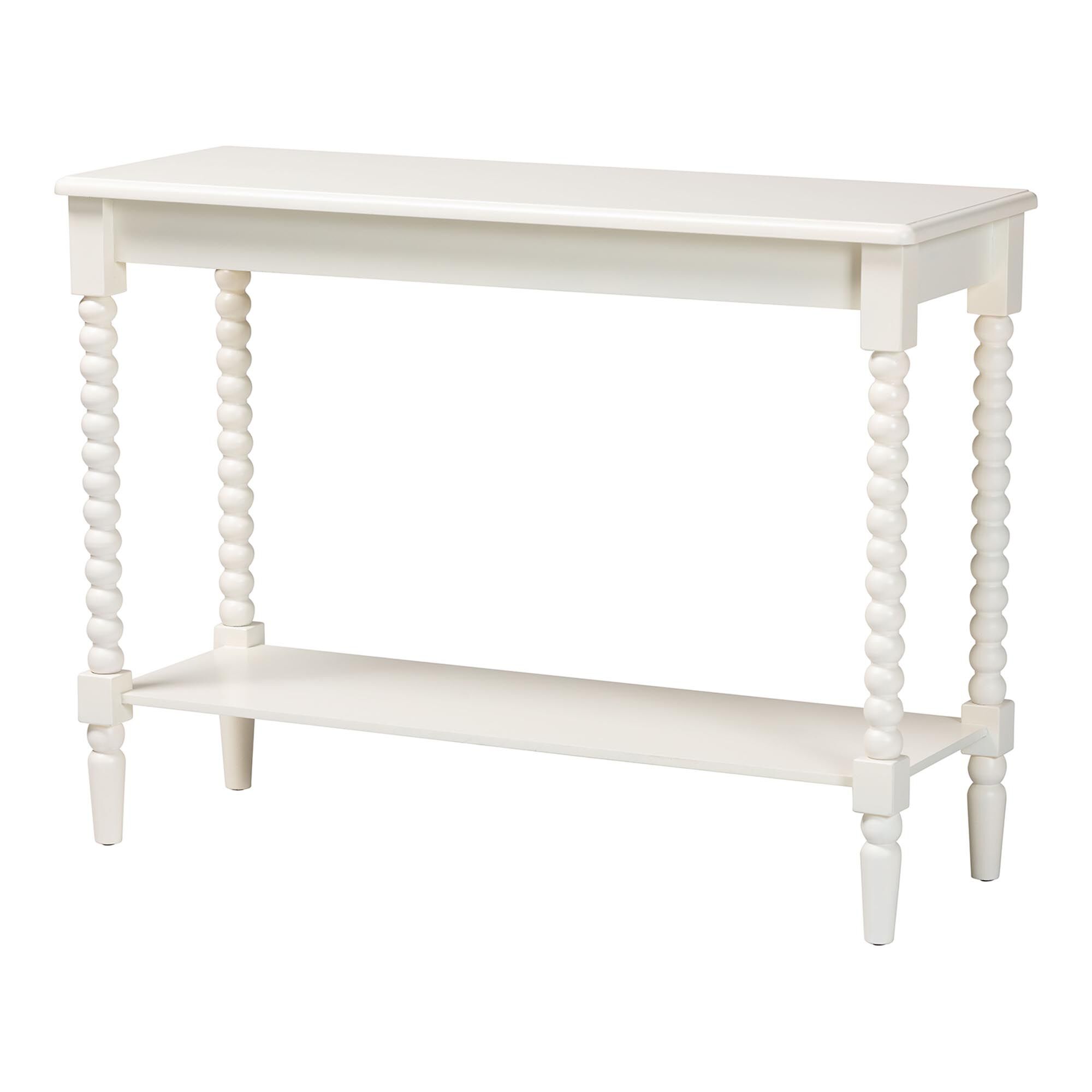 Bayard Console Table with Bobbin Legs, WHITE, alternate image number 1