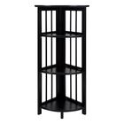 4-Shelf Corner Folding Bookcase-Black, BLACK, hi-res image number null