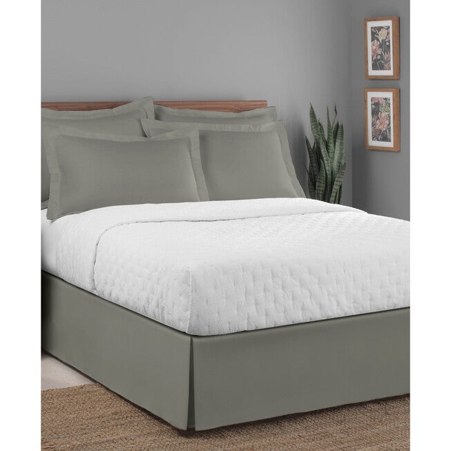 Luxury Hotel Classic Tailored 14 inches Drop Silver Bed Skirt, , on-hover image number 1