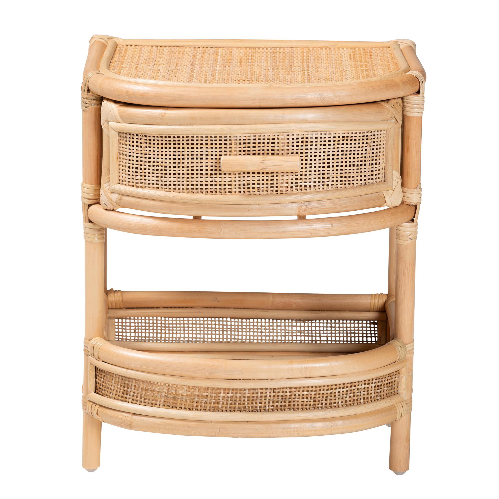 Top view of rattan nightstand