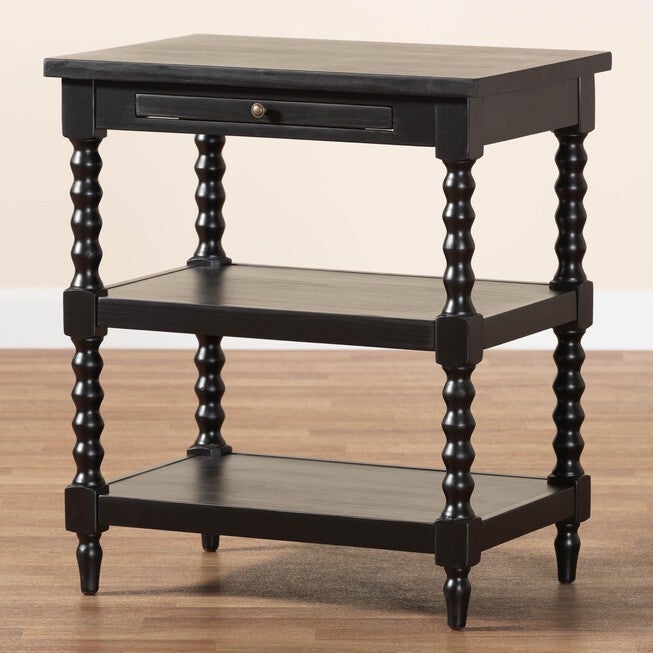 Imogene Retro-Modern Black Wood End Table, , alternate image number 7
