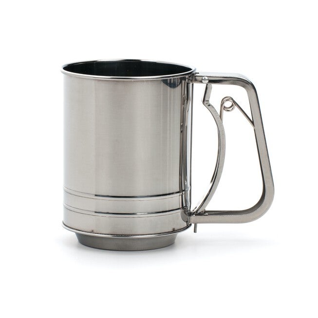 Triple Mesh Stainless Steel 3 Cup Flour Sifter, GRAY, hi-res image number null