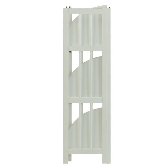 4-Shelf Corner Folding Bookcase-White, , alternate image number null
