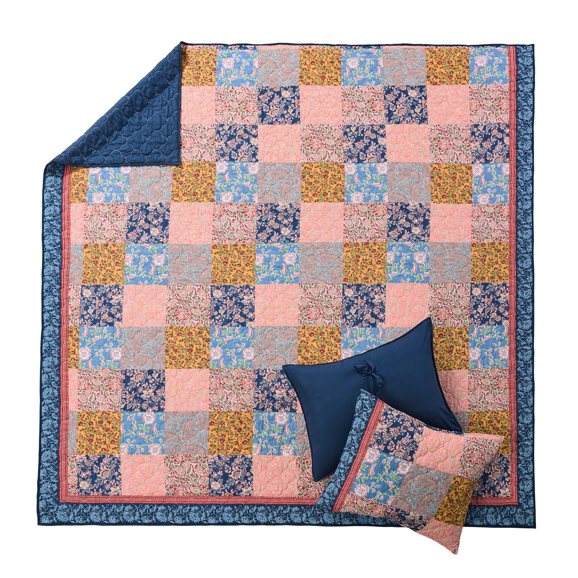 Tangier Vibrant Bohemian Patchwork Quilt Set, MULTI, alternate image number 2