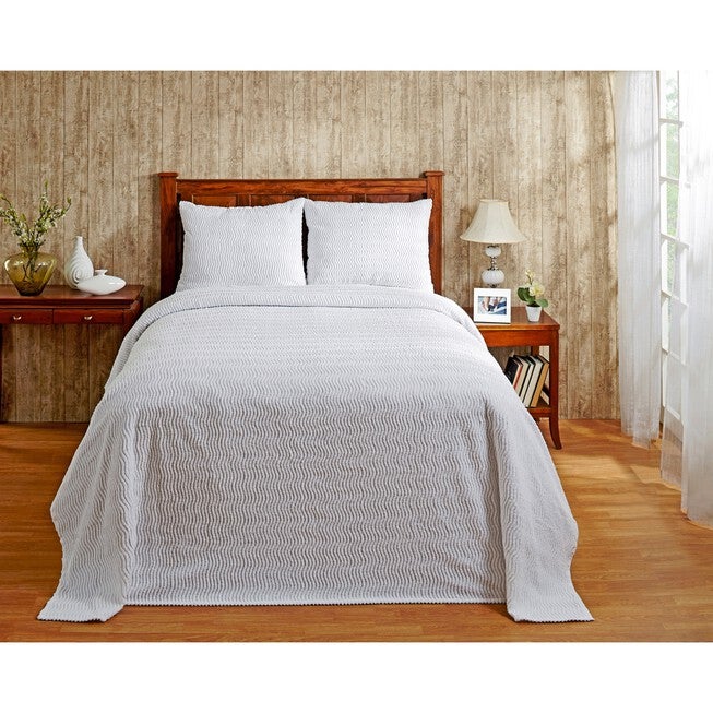 Natick Collection Tufted Chenille Bedspread , WHITE, hi-res image number null