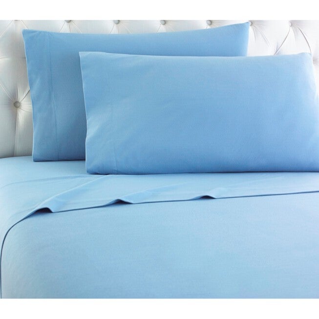 Micro Flannel® Solid Blue Flannel Sheet Set, FLANNEL, hi-res image number null