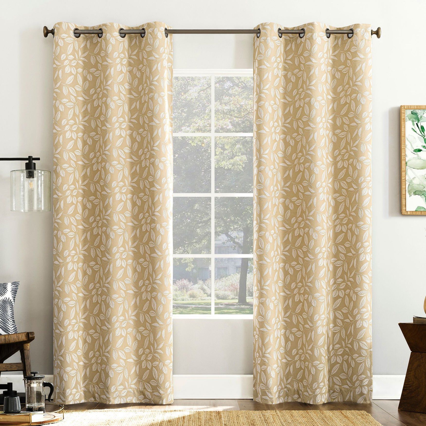 Satti 100% Blackout Grommet Panel, GOLD, hi-res image number 0