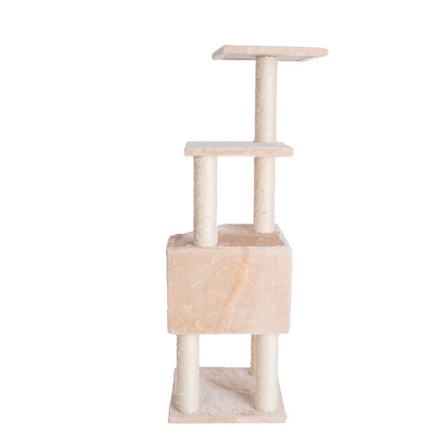 Gleepet 48 inches Real Wood Cat Tree With Perch And Playhouse, , alternate image number null