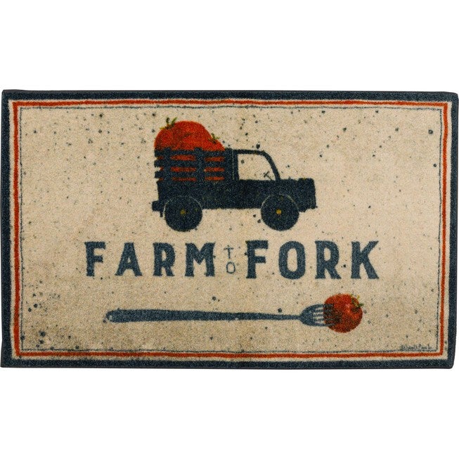 Farm To Fork Grey Kitchen Rug, GREY, hi-res image number null