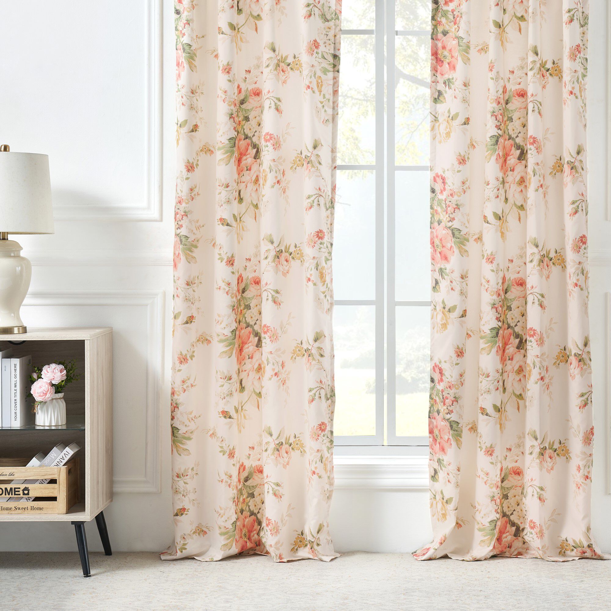 Greenland Home Fashions&trade; Grace Window Curtain Panels, Set of 2, BUTTERCUP, hi-res image number 0