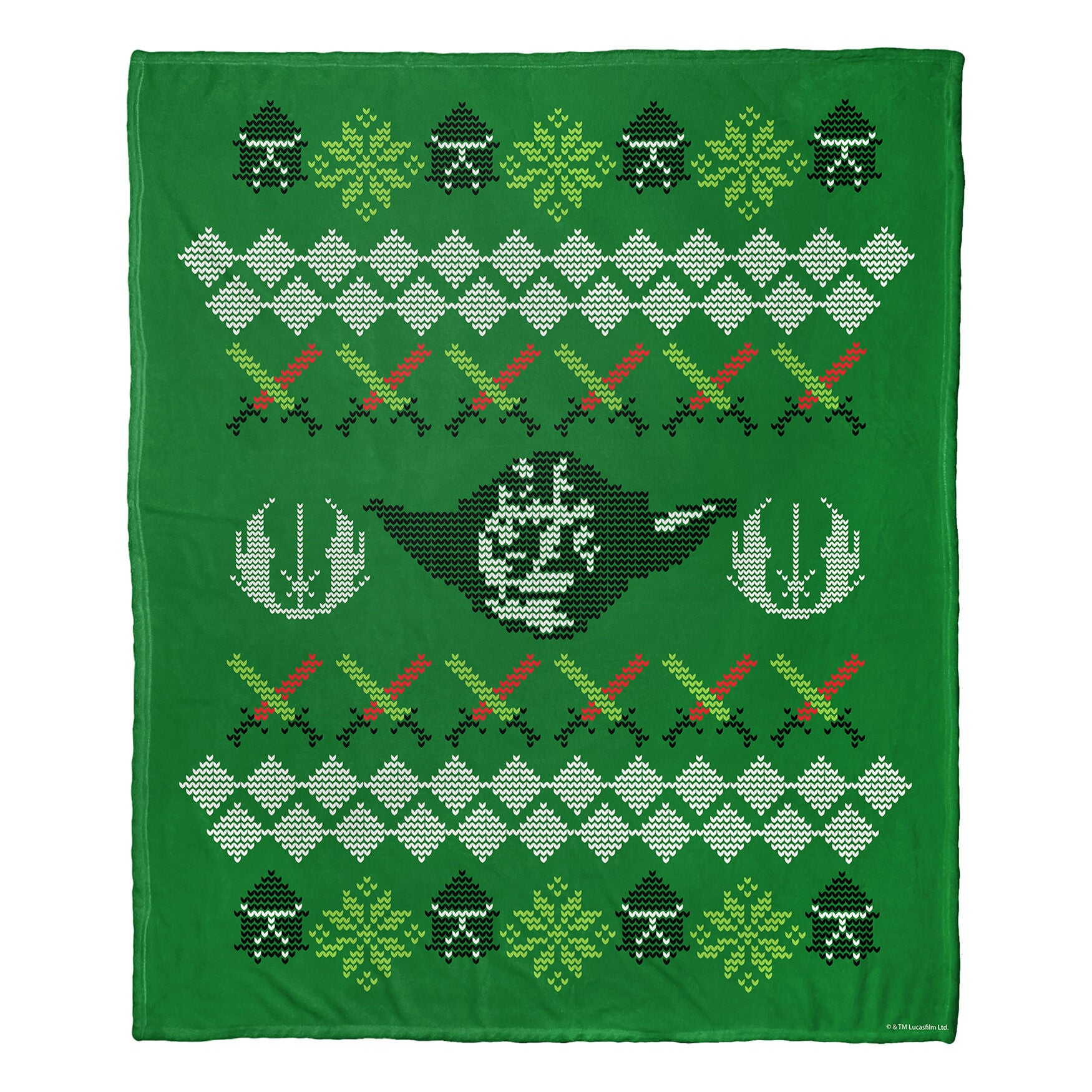 Star Wars Yoda Xmas Sweater Silk Touch Throw Blanket, , on-hover image number 1