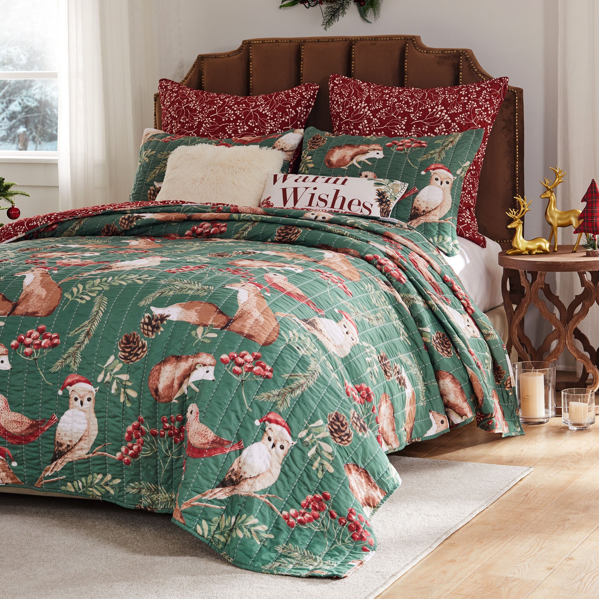Willow Novelty Forest Friends Quilt Set, Holiday, 3-Piece , HOLIDAY, alternate image number 3