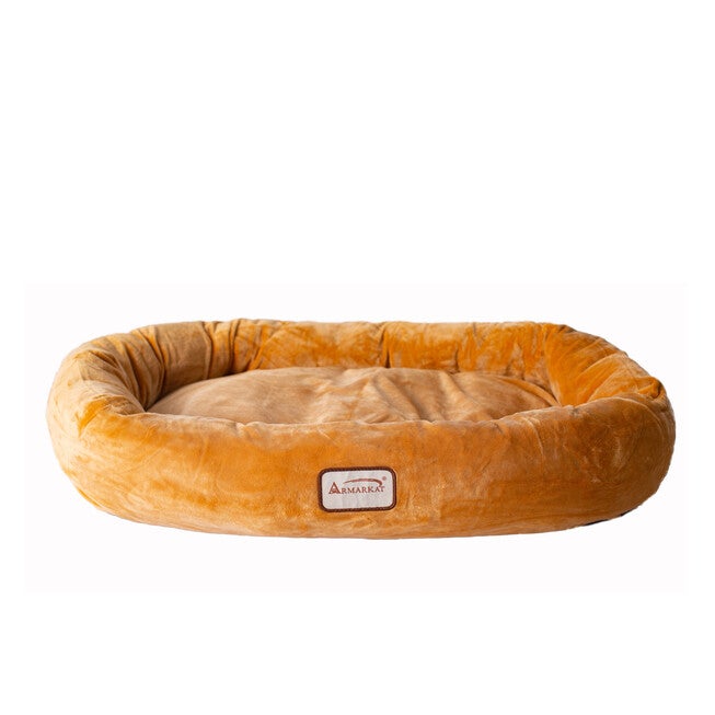 Bolstered Pet Bed and Mat, ultra-soft Dog Bed, Brown, Medium, , on-hover image number null