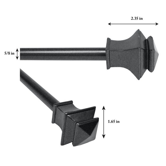 66 inches-120 inches Rod set with Square Finial, , alternate image number 2