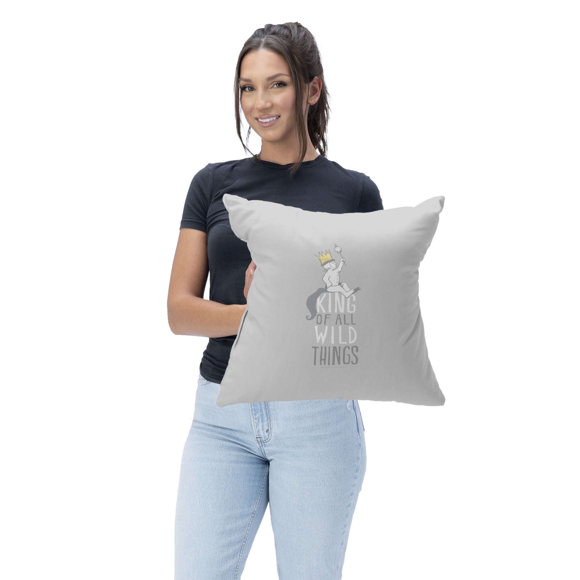 Warner Bros. Where the Wild Things Are King of All Throw Pillow 18X18 Inches, GRAY, on-hover image number 1