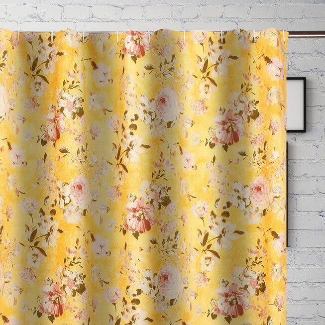 Finley Yellow Bath Shower Curtain, , on-hover image number null