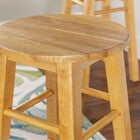 Close-up of round seat corner and ladder stretchers