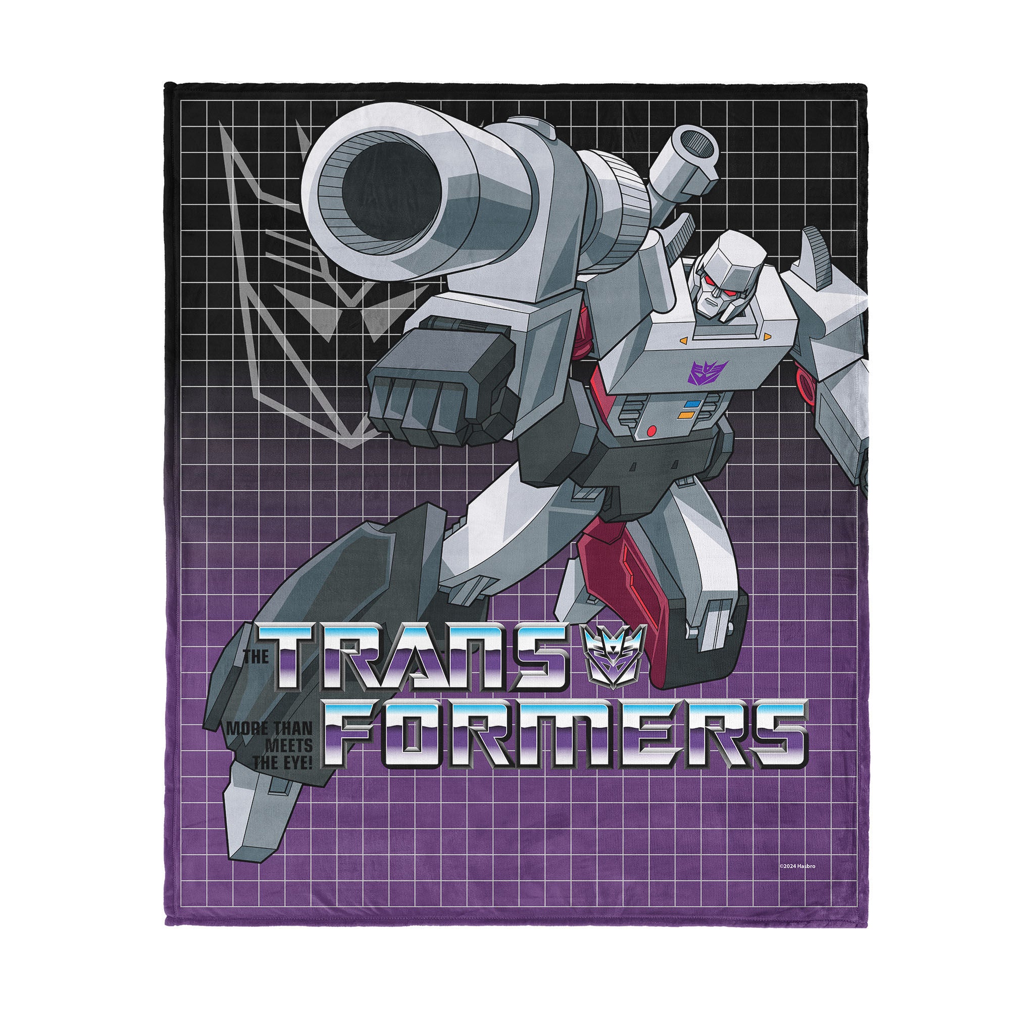 Hasbro Transformers G1 Grid Megatron Silk Touch Throw Blanket 40X50 Inches, GRAY, hi-res image number 0
