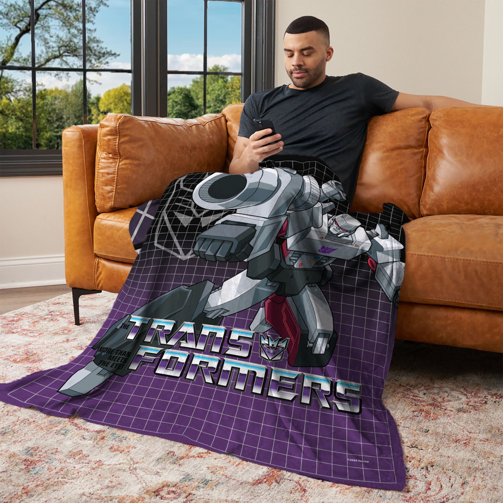 Hasbro Transformers G1 Grid Megatron Silk Touch Throw Blanket 40X50 Inches, GRAY, alternate image number 2