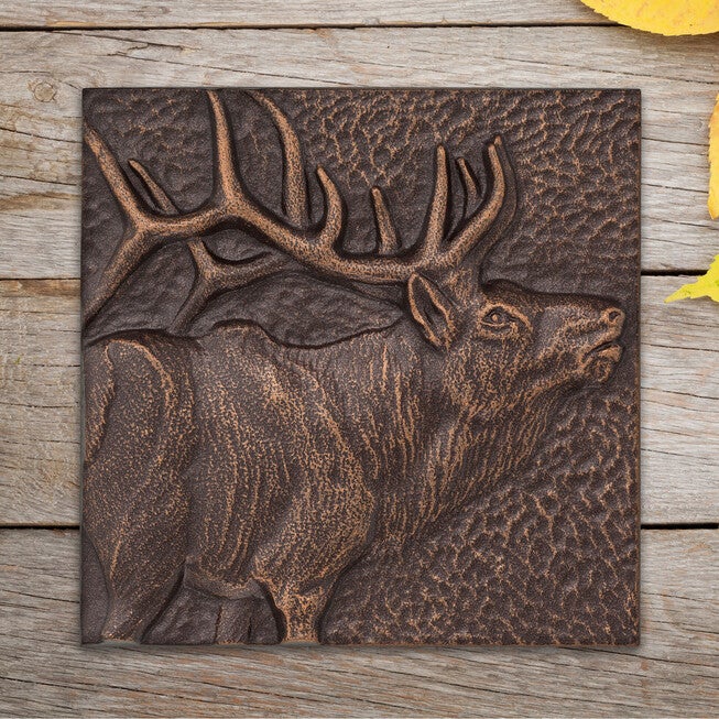 Elk 8 inches x 8 inches Indoor Outdoor Wall Décor, ANTIQUE COPPER, hi-res image number null