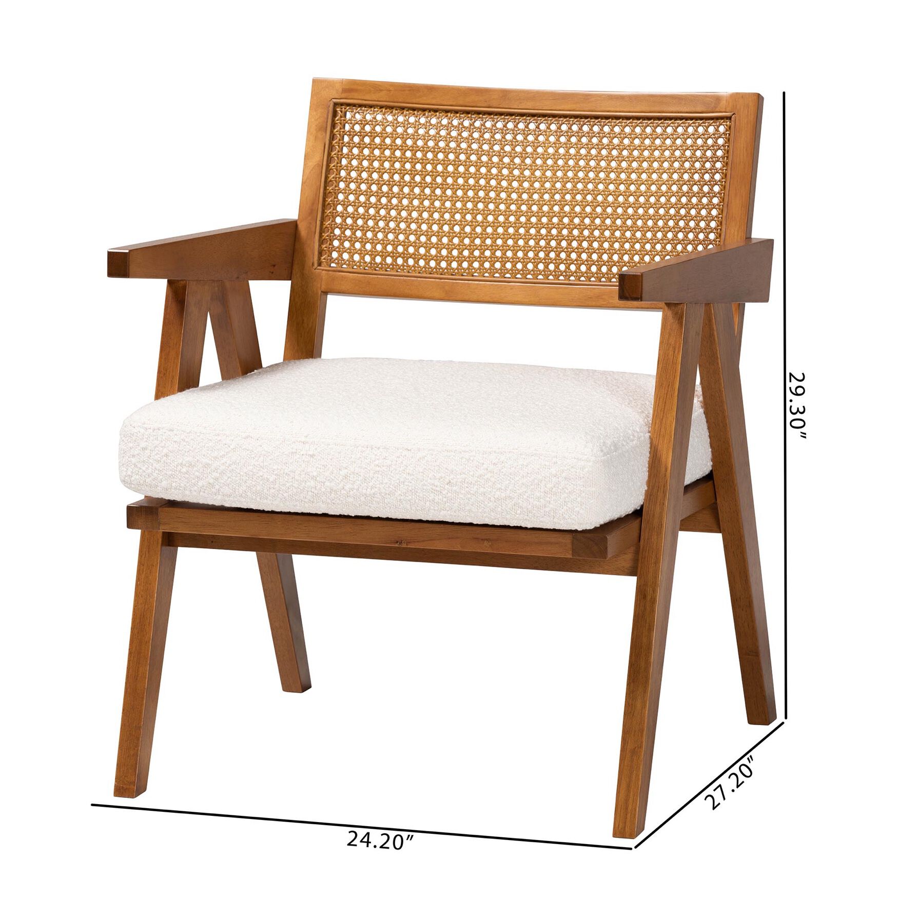 Dimensions of the chair with measurements