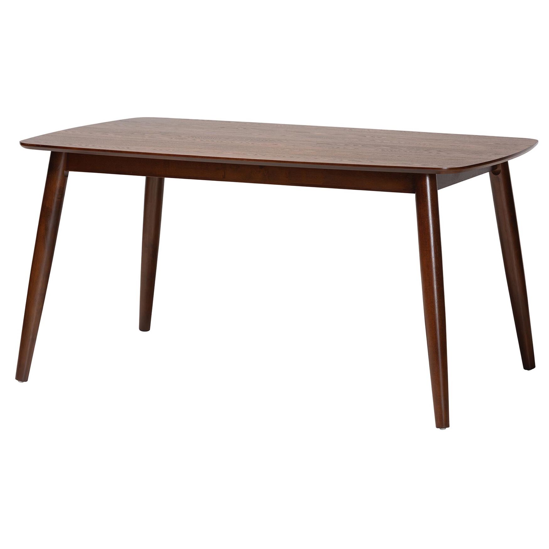 Flora Mid-Century Modern Black Finished Wood Dining Table, WALNUT BROWN, hi-res image number 0