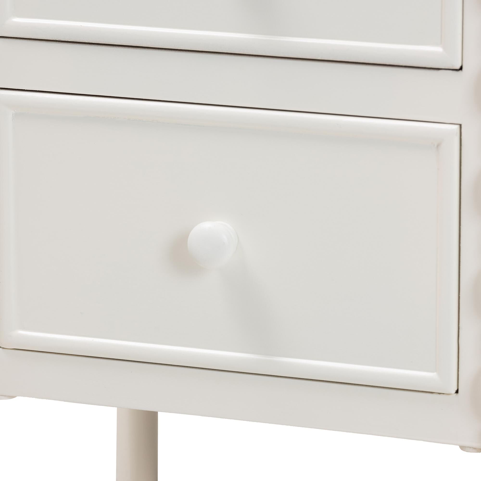 Malinda Classic Black Wood 2-Drawer End Table with Spindle Legs, WHITE, alternate image number 7